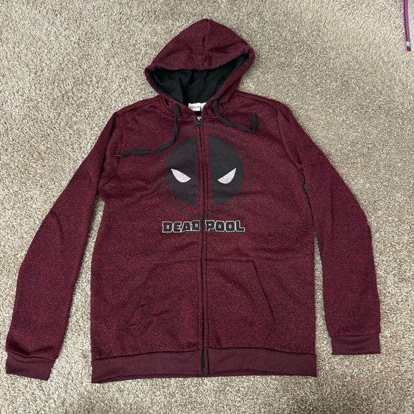 Marvel Men’s Deadpool Graphic Print‎ Full Zip Hoodie Size Medium - Picture 1 of 6